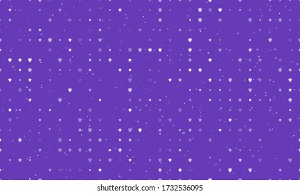 Seamless background pattern of evenly spaced white shield symbols of different sizes and opacity. Vector illustration on deep purple background with stars