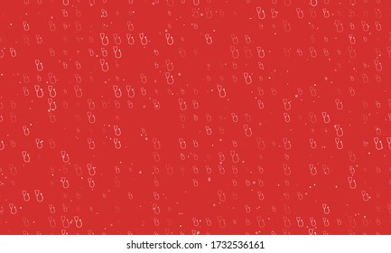 Seamless background pattern of evenly spaced white stethoscope symbols of different sizes and opacity. Vector illustration on red background with stars