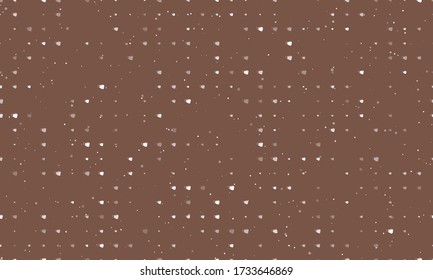 Seamless background pattern of evenly spaced white mask symbols of different sizes and opacity. Vector illustration on brown background with stars