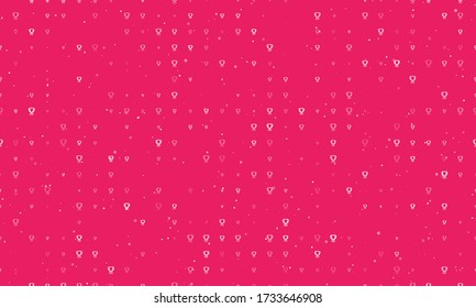 Seamless background pattern of evenly spaced white trophy symbols of different sizes and opacity. Vector illustration on pink background with stars