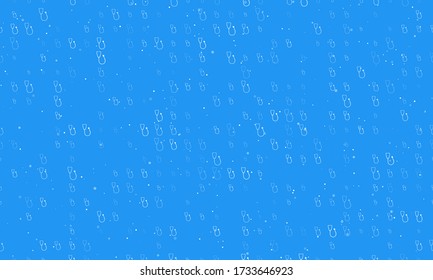 Seamless background pattern of evenly spaced white stethoscope symbols of different sizes and opacity. Vector illustration on blue background with stars