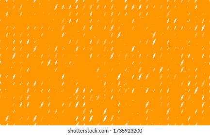 Seamless background pattern of evenly spaced white wristwatch symbols of different sizes and opacity. Vector illustration on orange background with stars
