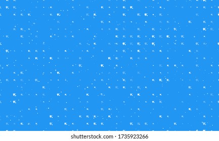 Seamless background pattern of evenly spaced white ball bounces off the shield symbols of different sizes and opacity. Vector illustration on blue background with stars