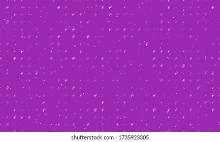 Seamless background pattern of evenly spaced white medicine symbols of different sizes and opacity. Vector illustration on purple background with stars