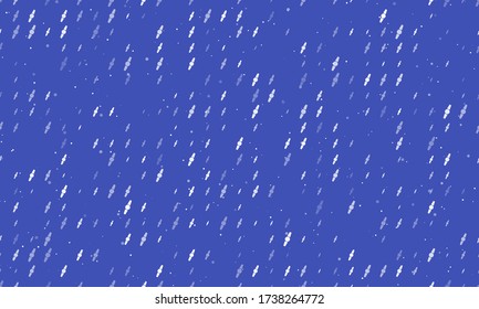 Seamless background pattern of evenly spaced white wristwatch symbols of different sizes and opacity. Vector illustration on indigo background with stars