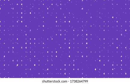 Seamless background pattern of evenly spaced white speaker symbols of different sizes and opacity. Vector illustration on deep purple background with stars
