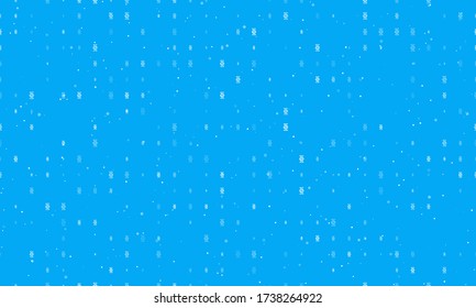 Seamless background pattern of evenly spaced white dna symbols of different sizes and opacity. Vector illustration on light blue background with stars