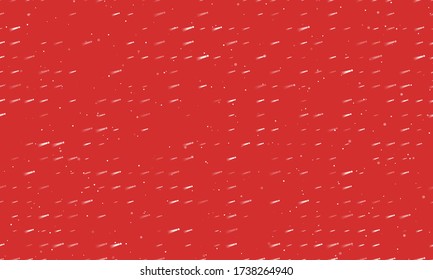 Seamless background pattern of evenly spaced white comet symbols of different sizes and opacity. Vector illustration on red background with stars