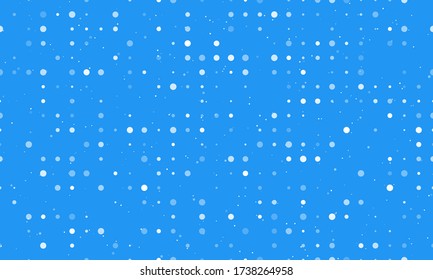 Seamless background pattern of evenly spaced white circles of different sizes and opacity. Vector illustration on blue background with stars