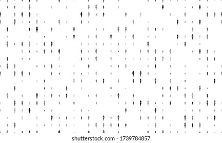 Seamless background pattern of evenly spaced black torch symbols of different sizes and opacity. Vector illustration on white background