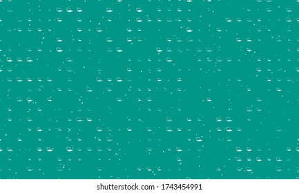 Seamless background pattern of evenly spaced white notebook symbols of different sizes and opacity. Vector illustration on teal background with stars