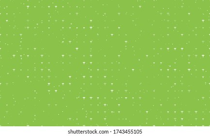 Seamless background pattern of evenly spaced white caduceus symbols of different sizes and opacity. Vector illustration on light green background with stars