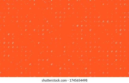 Seamless background pattern of evenly spaced white medicine symbols of different sizes and opacity. Vector illustration on deep orange background with stars