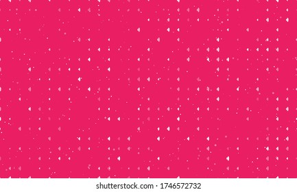 Seamless background pattern of evenly spaced white speaker symbols of different sizes and opacity. Vector illustration on pink background with stars