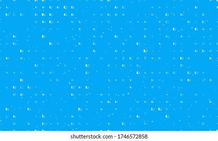 Seamless background pattern of evenly spaced white desktop symbols of different sizes and opacity. Vector illustration on light blue background with stars