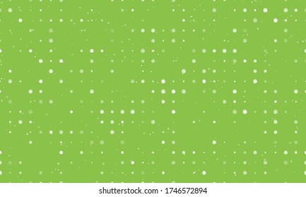 Seamless background pattern of evenly spaced white chamomile flowers of different sizes and opacity. Vector illustration on light green background with stars