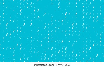 Seamless background pattern of evenly spaced white wristwatch symbols of different sizes and opacity. Vector illustration on cyan background with stars