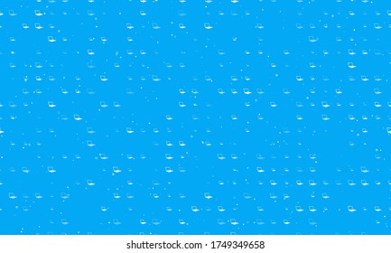 Seamless background pattern of evenly spaced white notebook symbols of different sizes and opacity. Vector illustration on light blue background with stars