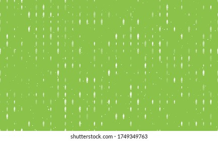 Seamless background pattern of evenly spaced white burkini symbols of different sizes and opacity. Vector illustration on light green background with stars