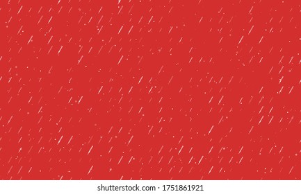 Seamless background pattern of evenly spaced white thermometer symbols of different sizes and opacity. Vector illustration on red background with stars