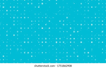 Seamless background pattern of evenly spaced white gas station symbols of different sizes and opacity. Vector illustration on cyan background with stars