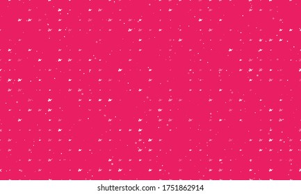 Seamless background pattern of evenly spaced white dove of peace symbols of different sizes and opacity. Vector illustration on pink background with stars