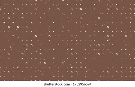 Seamless background pattern of evenly spaced white virus bounces off the shield symbols of different sizes and opacity. Vector illustration on brown background with stars