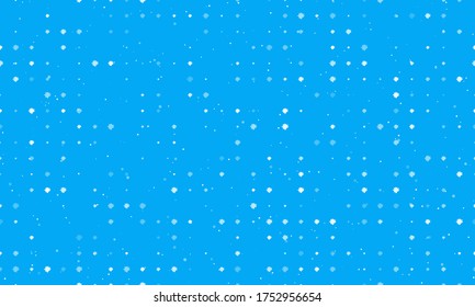 Seamless background pattern of evenly spaced white lotus flowers of different sizes and opacity. Vector illustration on light blue background with stars