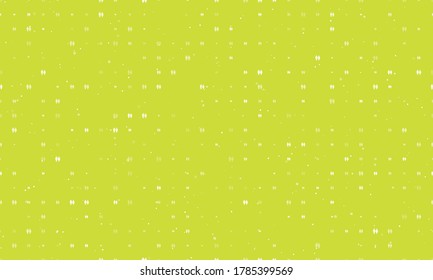 Seamless background pattern of evenly spaced white man with woman symbols of different sizes and opacity. Vector illustration on lime background with stars