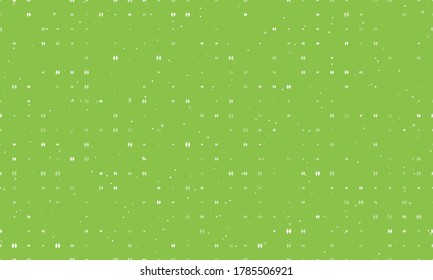 Seamless background pattern of evenly spaced white woman with woman symbols of different sizes and opacity. Vector illustration on light green background with stars