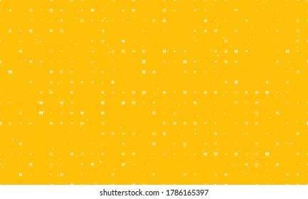 Seamless background pattern of evenly spaced white man with man symbols of different sizes and opacity. Vector illustration on amber background with stars