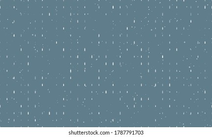 Seamless background pattern of evenly spaced white plastic bottle symbols of different sizes and opacity. Vector illustration on blue grey background with stars