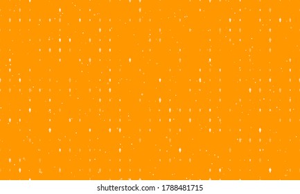 Seamless background pattern of evenly spaced white man symbols of different sizes and opacity. Vector illustration on orange background with stars