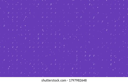 Seamless background pattern of evenly spaced white magnifier symbols of different sizes and opacity. Vector illustration on deep purple background with stars