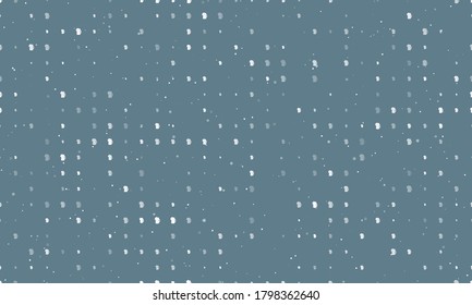 Seamless background pattern of evenly spaced white mug beer symbols of different sizes and opacity. Vector illustration on blue grey background with stars