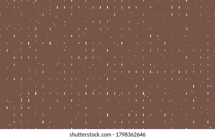 Seamless background pattern of evenly spaced white plastic bottle symbols of different sizes and opacity. Vector illustration on brown background with stars