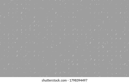 Seamless background pattern of evenly spaced white magnifier symbols of different sizes and opacity. Vector illustration on grey background with stars