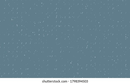 Seamless background pattern of evenly spaced white forks of different sizes and opacity. Vector illustration on blue grey background with stars