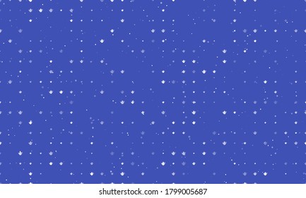 Seamless background pattern of evenly spaced white teapots of different sizes and opacity. Vector illustration on indigo background with stars