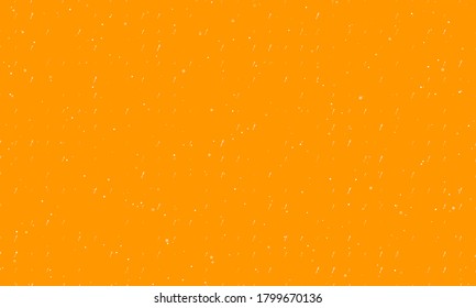 Seamless background pattern of evenly spaced white forks of different sizes and opacity. Vector illustration on orange background with stars