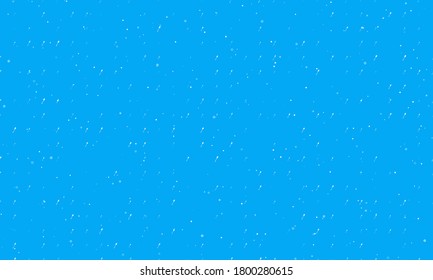 Seamless background pattern of evenly spaced white spoons of different sizes and opacity. Vector illustration on light blue background with stars