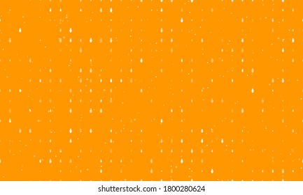 Seamless background pattern of evenly spaced white vases of different sizes and opacity. Vector illustration on orange background with stars