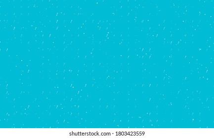 Seamless background pattern of evenly spaced white forks of different sizes and opacity. Vector illustration on cyan background with stars