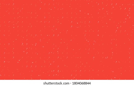 Seamless background pattern of evenly spaced white spoons of different sizes and opacity. Vector illustration on red background with stars