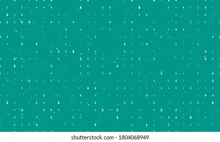 Seamless background pattern of evenly spaced white liquid soap symbols of different sizes and opacity. Vector illustration on teal background with stars