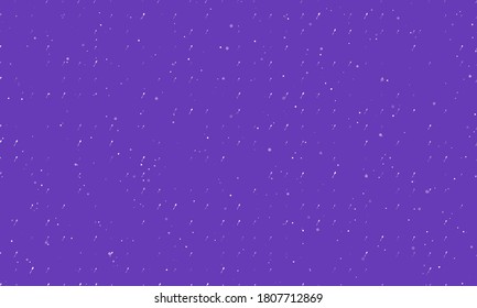 Seamless background pattern of evenly spaced white spoons of different sizes and opacity. Vector illustration on deep purple background with stars