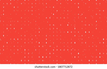 Seamless background pattern of evenly spaced white vases of different sizes and opacity. Vector illustration on red background with stars