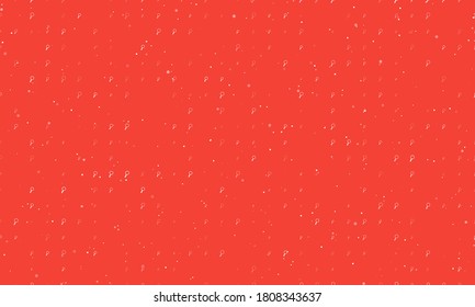 Seamless background pattern of evenly spaced white magnifier symbols of different sizes and opacity. Vector illustration on red background with stars