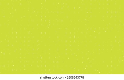 Seamless background pattern of evenly spaced white battery symbols of different sizes and opacity. Vector illustration on lime background with stars