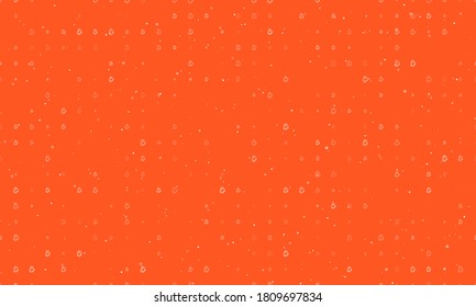Seamless background pattern of evenly spaced white soap symbols of different sizes and opacity. Vector illustration on deep orange background with stars